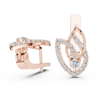 Designer Diamond Hoop Earrings | Luxury Floral Diamond Gold Hoops