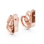 Designer Diamond Hoop Earrings | Luxury Floral Diamond Gold Hoops