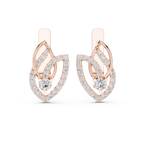 Designer Diamond Hoop Earrings | Luxury Floral Diamond Gold Hoops