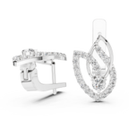 Designer Diamond Hoop Earrings | Luxury Floral Diamond Gold Hoops