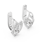 Designer Diamond Hoop Earrings | Luxury Floral Diamond Gold Hoops
