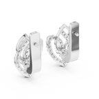 Designer Diamond Hoop Earrings | Luxury Floral Diamond Gold Hoops