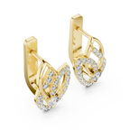 Designer Diamond Hoop Earrings | Luxury Floral Diamond Gold Hoops