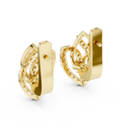 Designer Diamond Hoop Earrings | Luxury Floral Diamond Gold Hoops