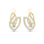 Designer Diamond Hoop Earrings | Luxury Floral Diamond Gold Hoops