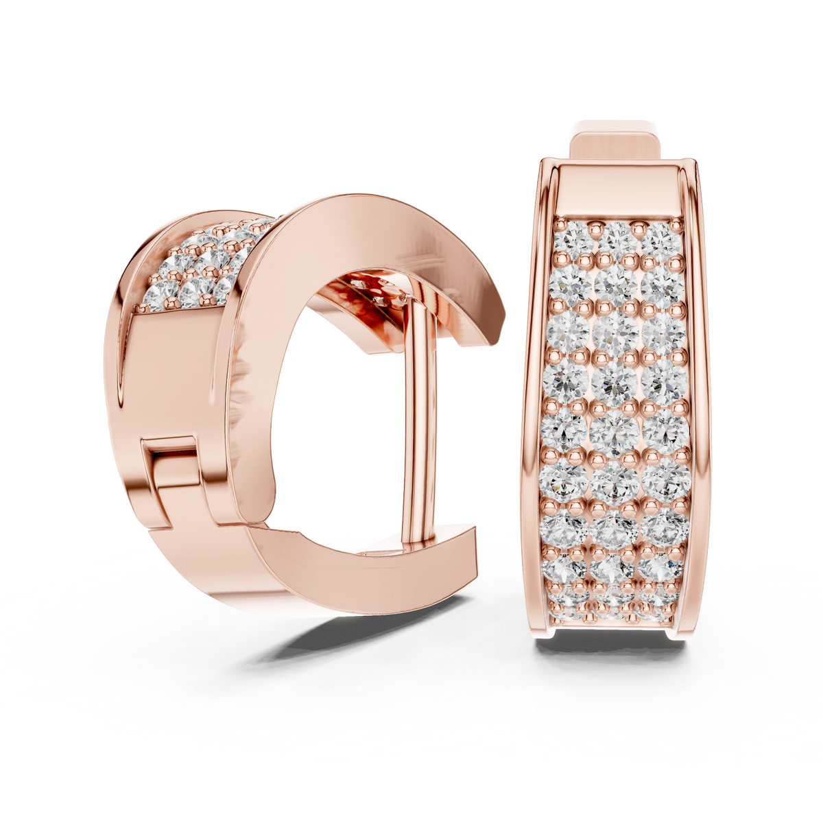 Diamond Hoop Earrings for Women | Minimal Gold Diamond Hoops