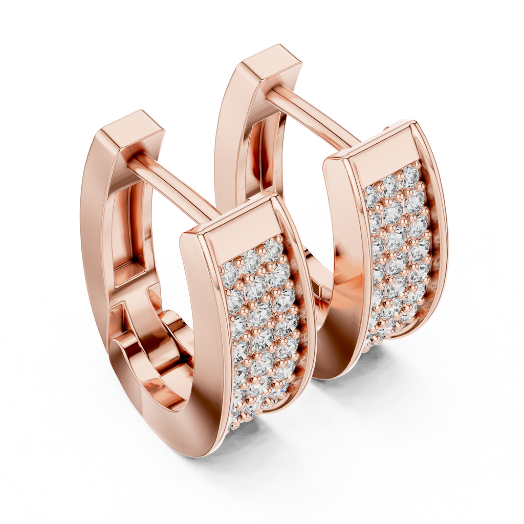 Diamond Hoop Earrings for Women | Minimal Gold Diamond Hoops