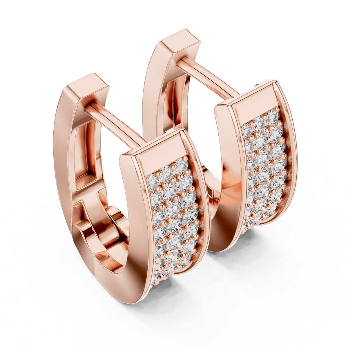 Diamond Hoop Earrings for Women | Minimal Gold Diamond Hoops