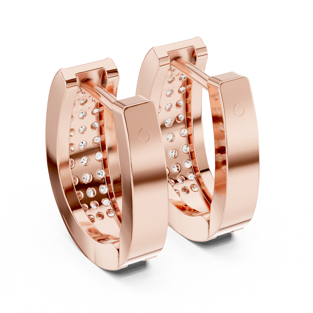 Diamond Hoop Earrings for Women | Minimal Gold Diamond Hoops