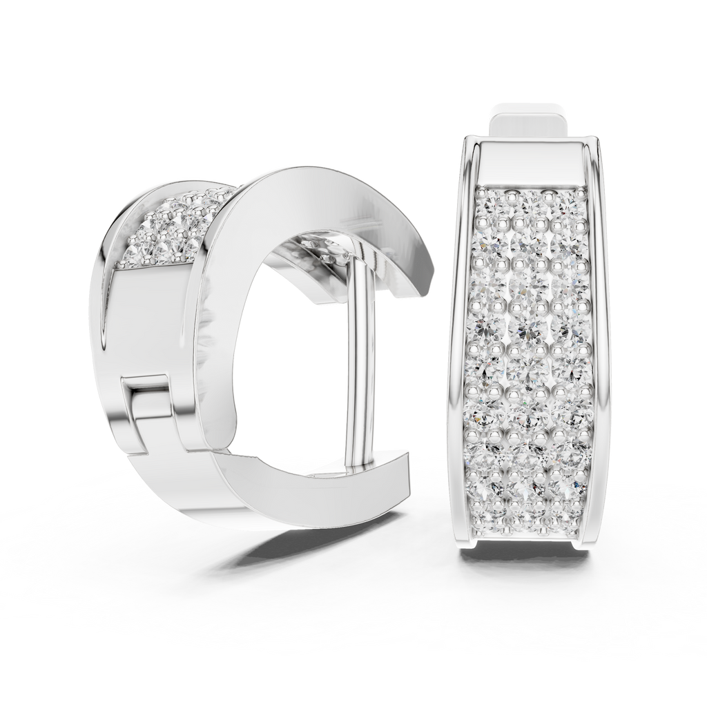 Diamond Hoop Earrings for Women | Minimal Gold Diamond Hoops