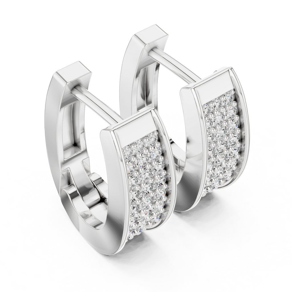 Diamond Hoop Earrings for Women | Minimal Gold Diamond Hoops