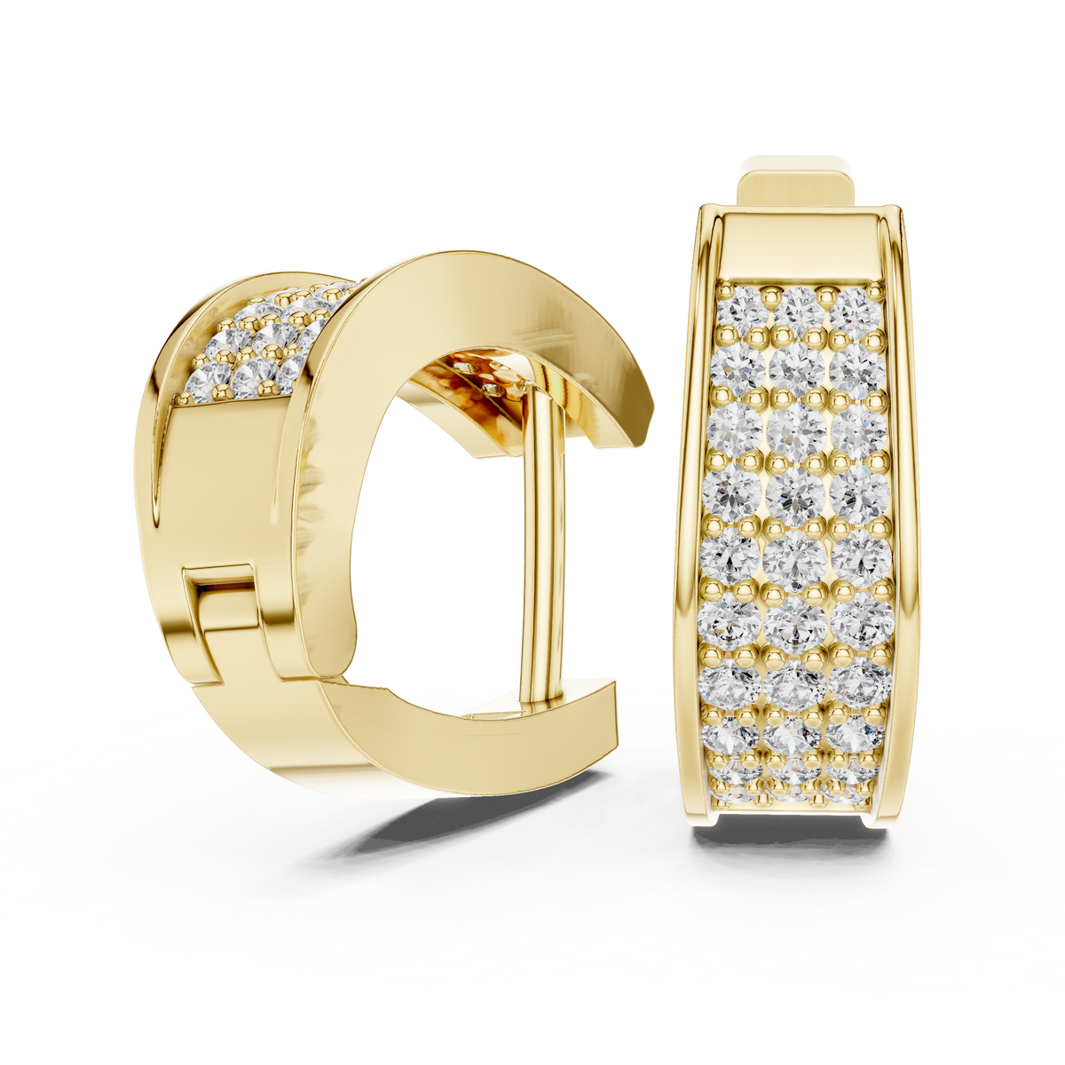 Diamond Hoop Earrings for Women | Minimal Gold Diamond Hoops