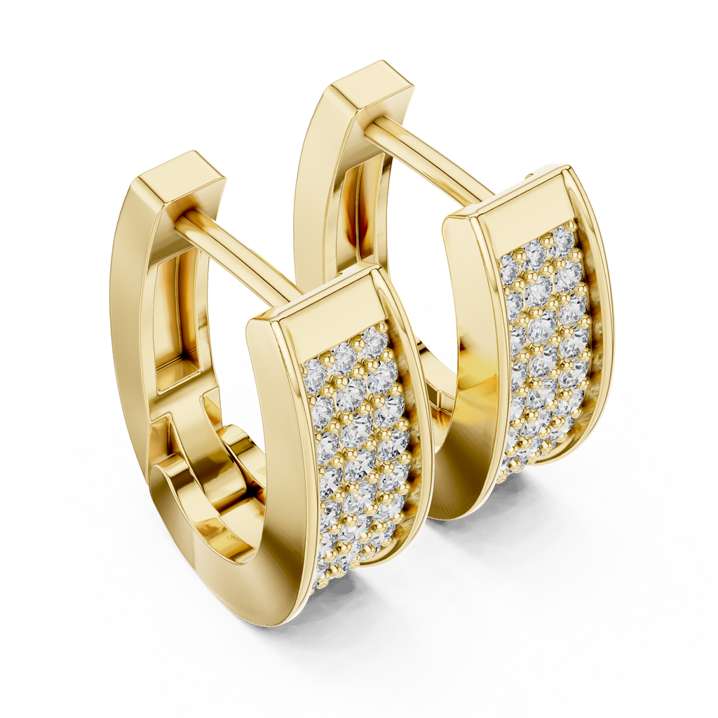 Diamond Hoop Earrings for Women | Minimal Gold Diamond Hoops