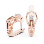 Floral Cluster Diamond Hoop Earrings | Elegant Gold Hoops for Women