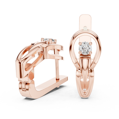 Floral Cluster Diamond Hoop Earrings | Elegant Gold Hoops for Women