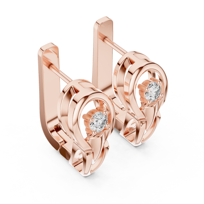 Floral Cluster Diamond Hoop Earrings | Elegant Gold Hoops for Women