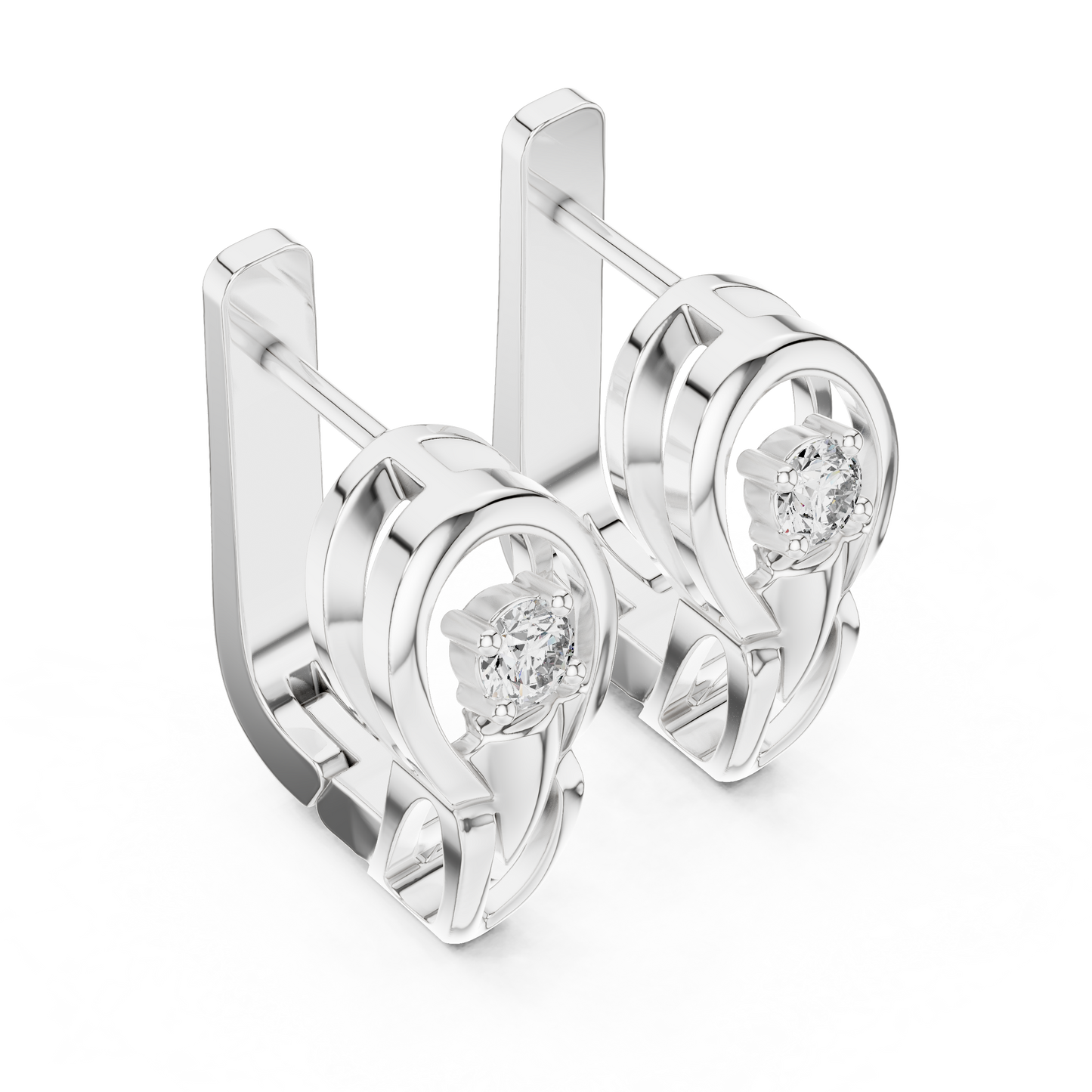 Floral Cluster Diamond Hoop Earrings | Elegant Gold Hoops for Women