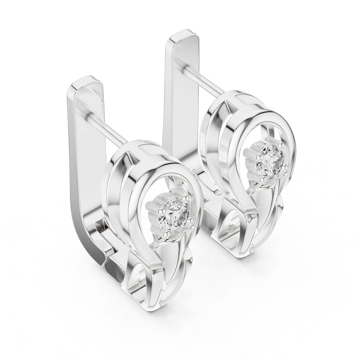 Floral Cluster Diamond Hoop Earrings | Elegant Gold Hoops for Women