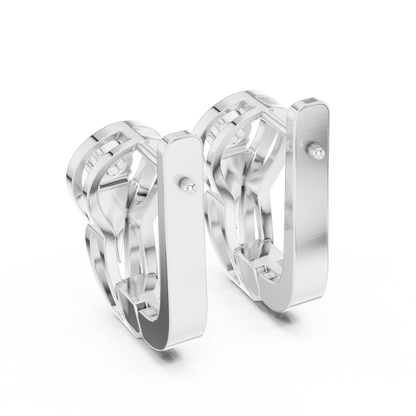 Floral Cluster Diamond Hoop Earrings | Elegant Gold Hoops for Women