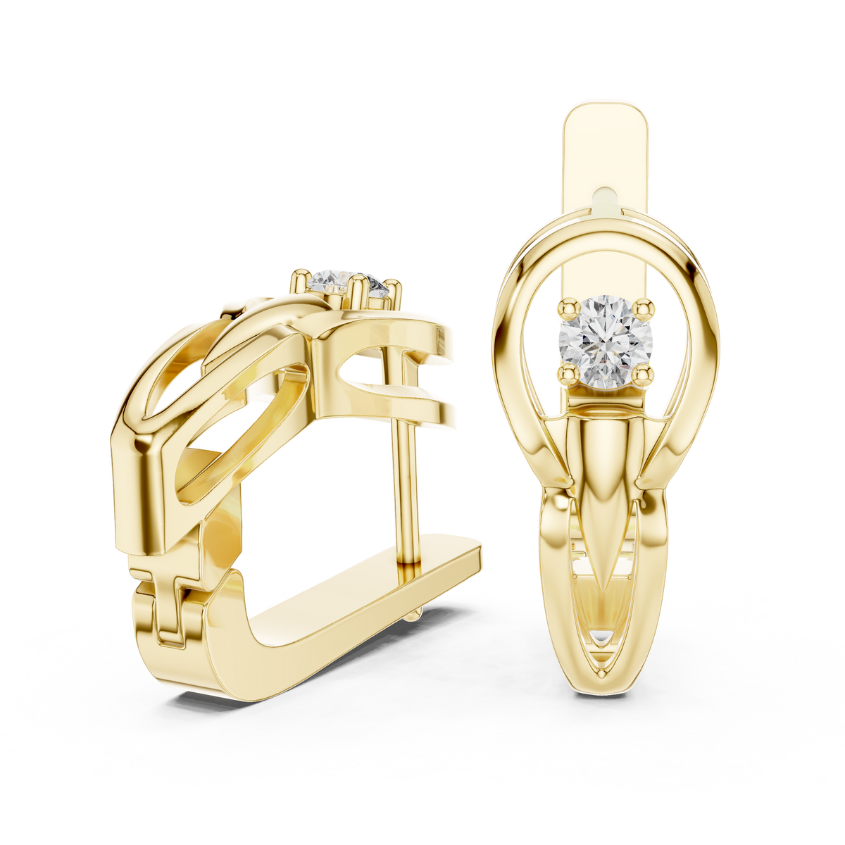Floral Cluster Diamond Hoop Earrings | Elegant Gold Hoops for Women