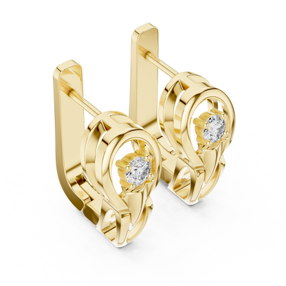Floral Cluster Diamond Hoop Earrings | Elegant Gold Hoops for Women