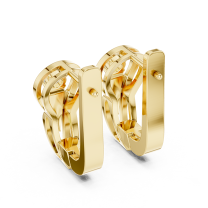Floral Cluster Diamond Hoop Earrings | Elegant Gold Hoops for Women