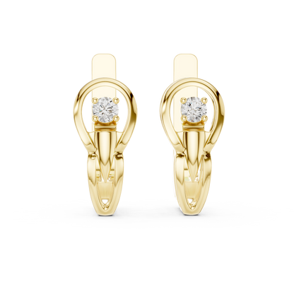 Floral Cluster Diamond Hoop Earrings | Elegant Gold Hoops for Women