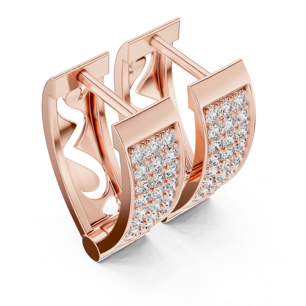 Sparkling Diamond Hoop Earrings | Stylish Gold Diamond Hoops