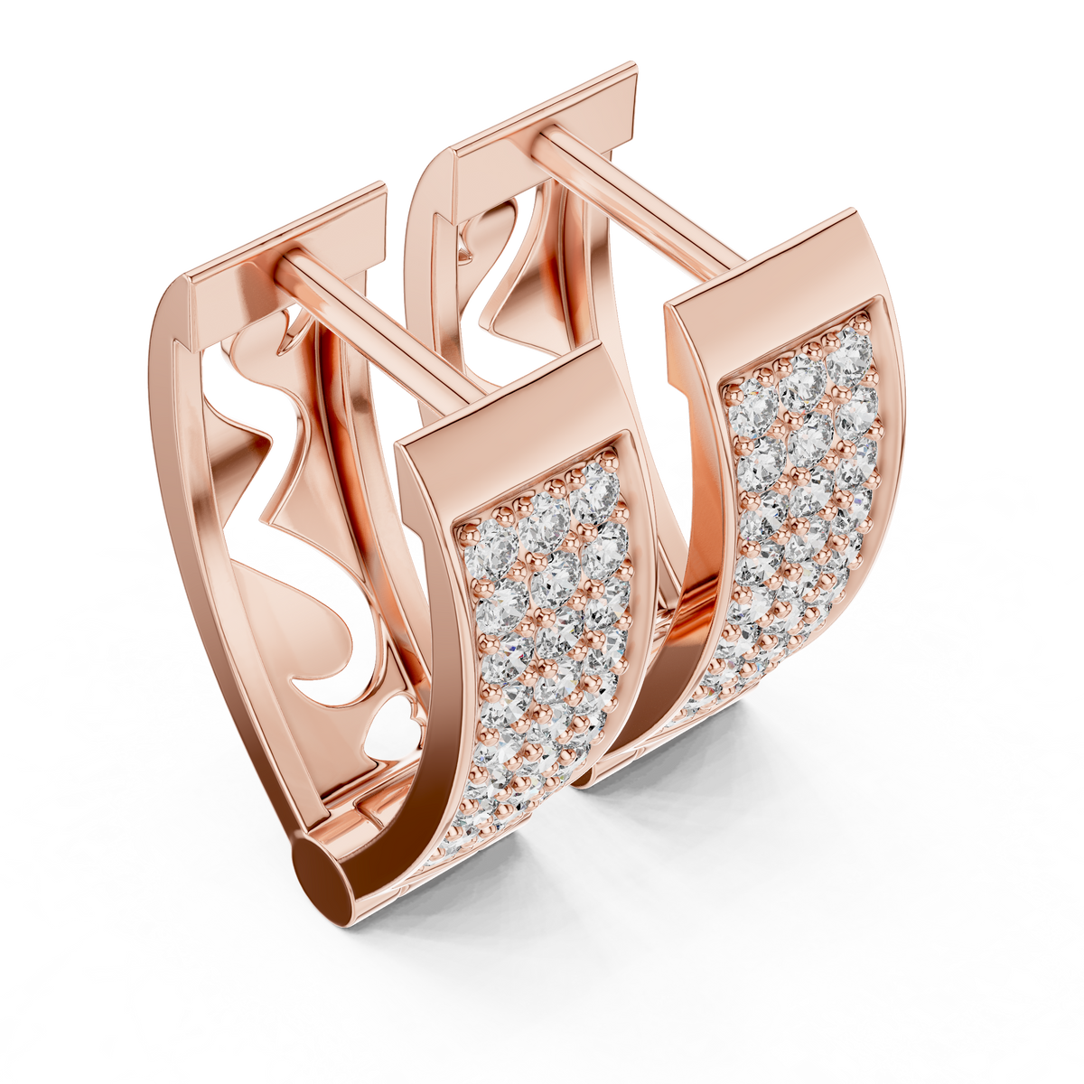 Sparkling Diamond Hoop Earrings | Stylish Gold Diamond Hoops