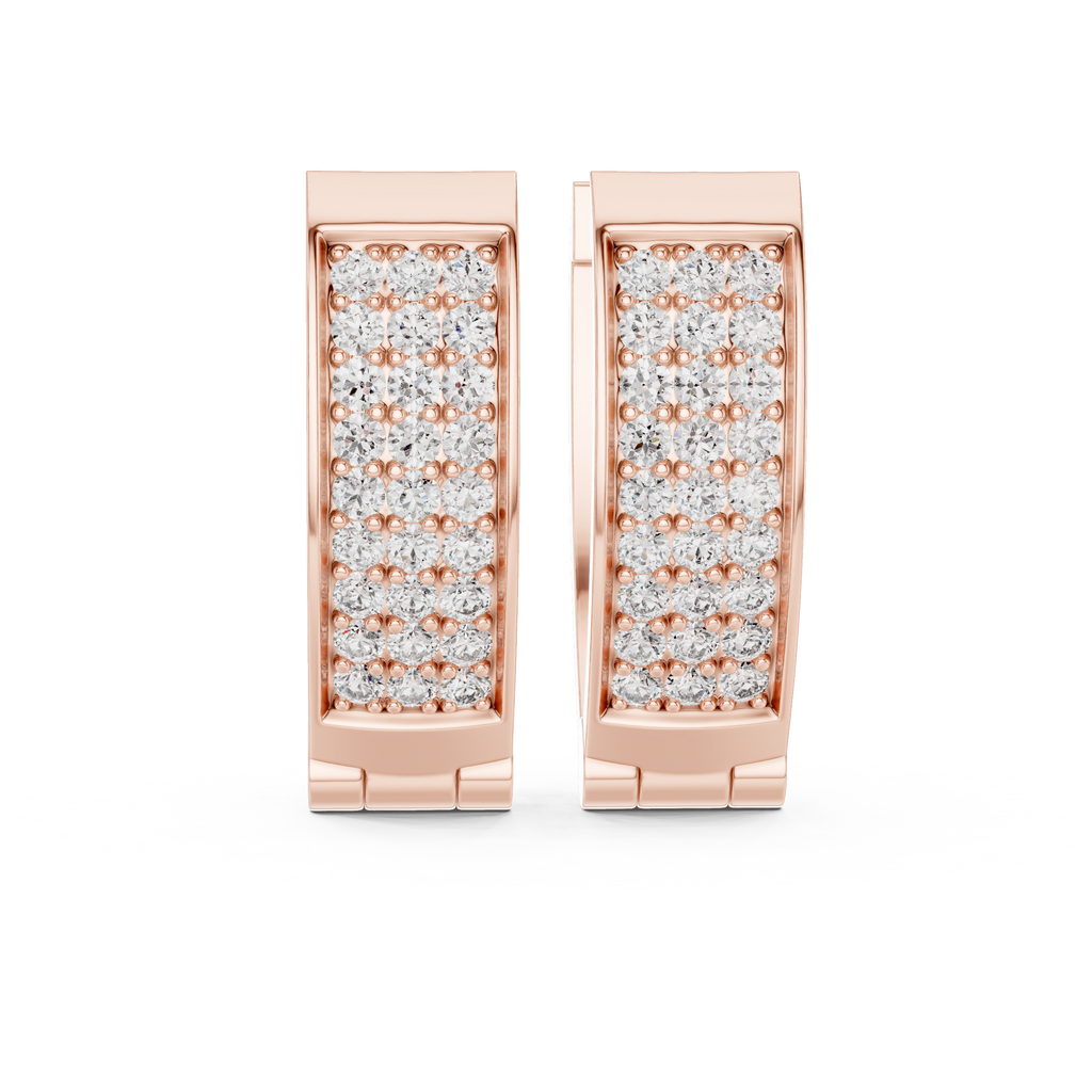 Sparkling Diamond Hoop Earrings | Stylish Gold Diamond Hoops