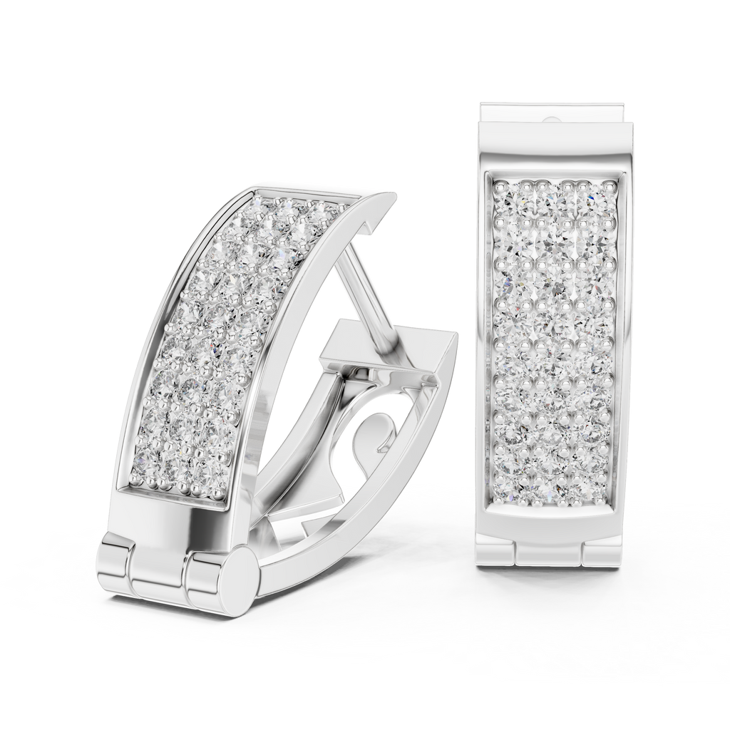 Sparkling Diamond Hoop Earrings | Stylish Gold Diamond Hoops
