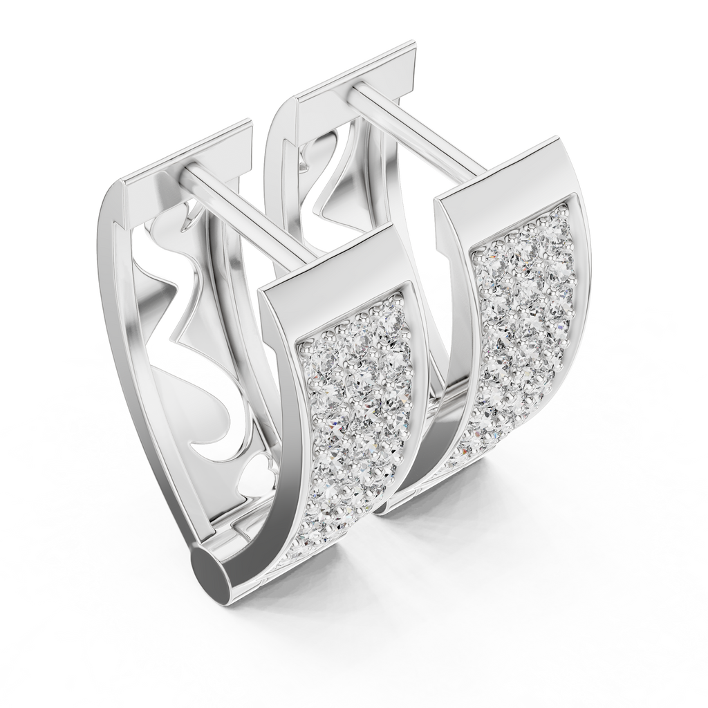 Sparkling Diamond Hoop Earrings | Stylish Gold Diamond Hoops