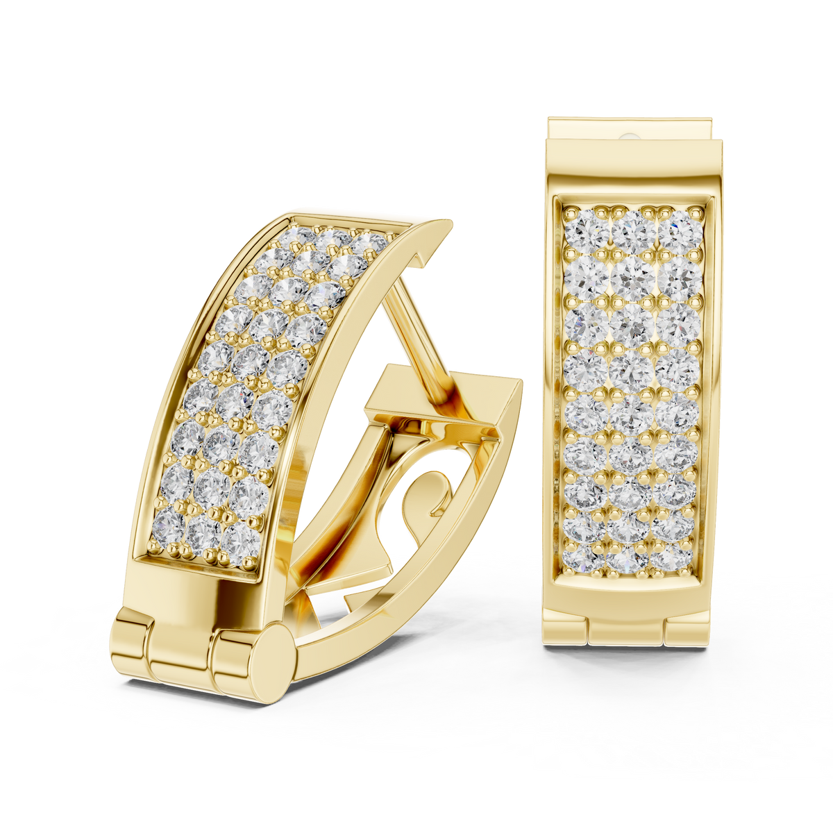 Sparkling Diamond Hoop Earrings | Stylish Gold Diamond Hoops