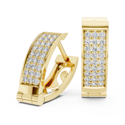 Sparkling Diamond Hoop Earrings | Stylish Gold Diamond Hoops