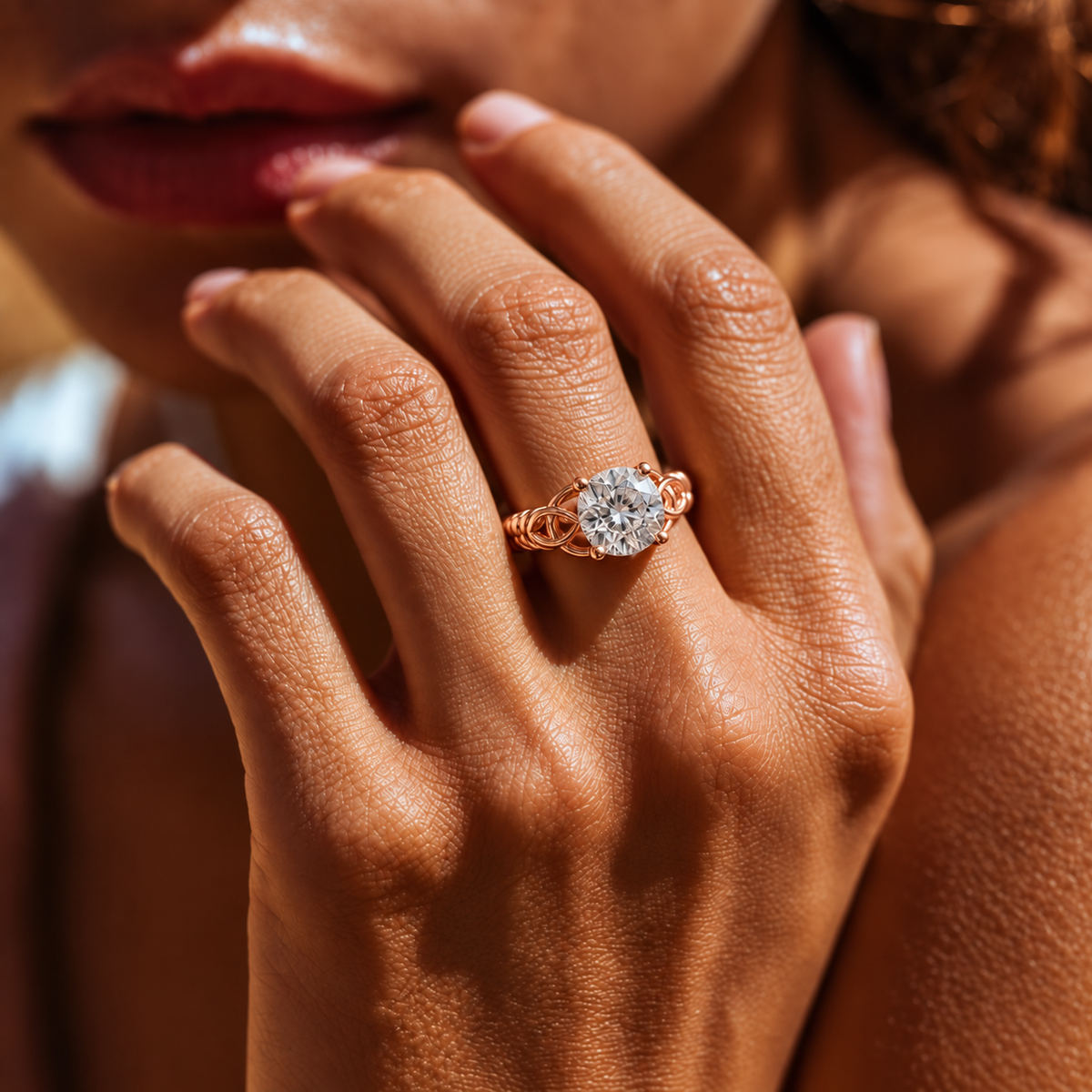 Royal Vine Cushion-Cut Lab Grown Diamond Ring.