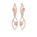 Floral Diamond Hoop Earrings for Women | Elegant Gold Diamond Hoops