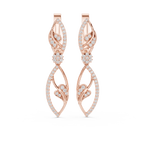 Floral Diamond Hoop Earrings for Women | Elegant Gold Diamond Hoops