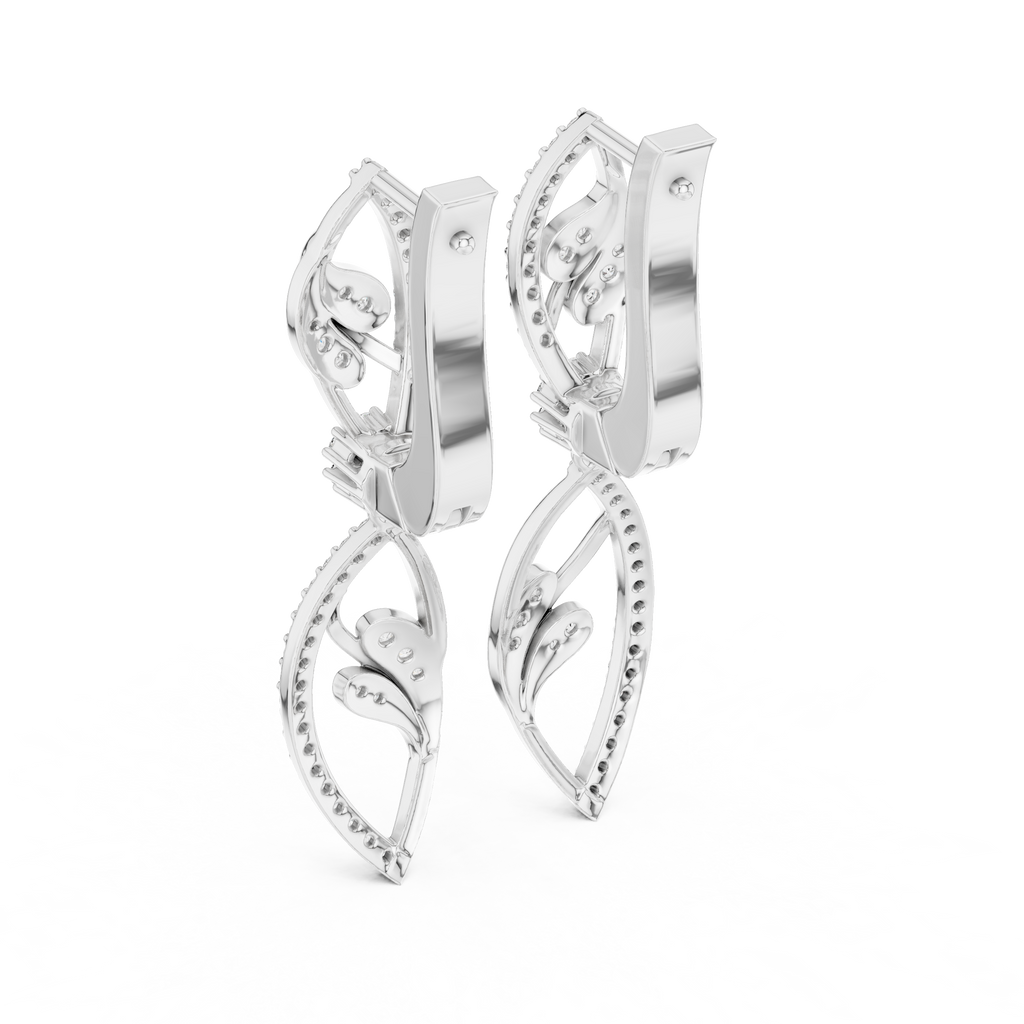 Floral Diamond Hoop Earrings for Women | Elegant Gold Diamond Hoops