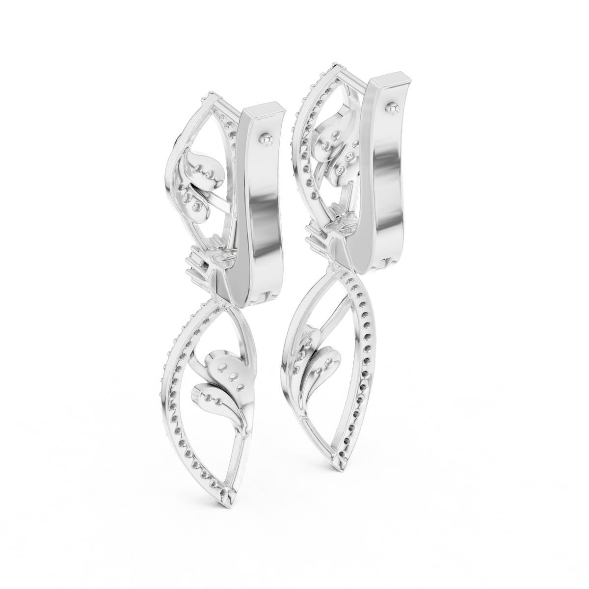 Floral Diamond Hoop Earrings for Women | Elegant Gold Diamond Hoops