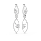 Floral Diamond Hoop Earrings for Women | Elegant Gold Diamond Hoops