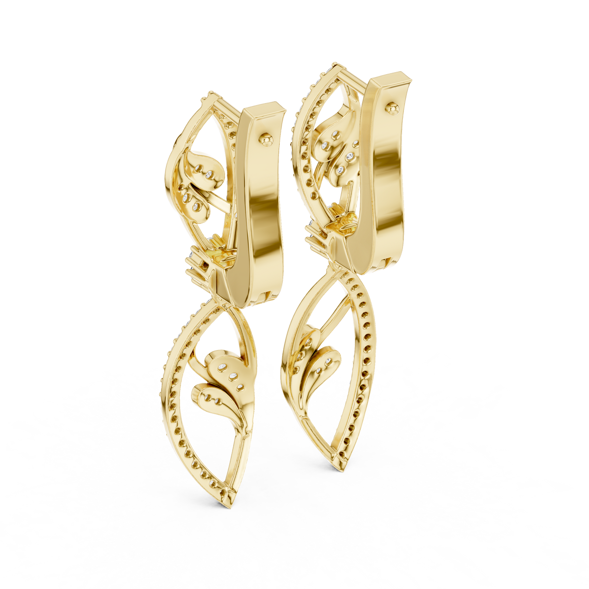 Floral Diamond Hoop Earrings for Women | Elegant Gold Diamond Hoops