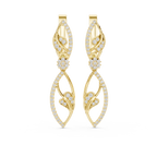 Floral Diamond Hoop Earrings for Women | Elegant Gold Diamond Hoops