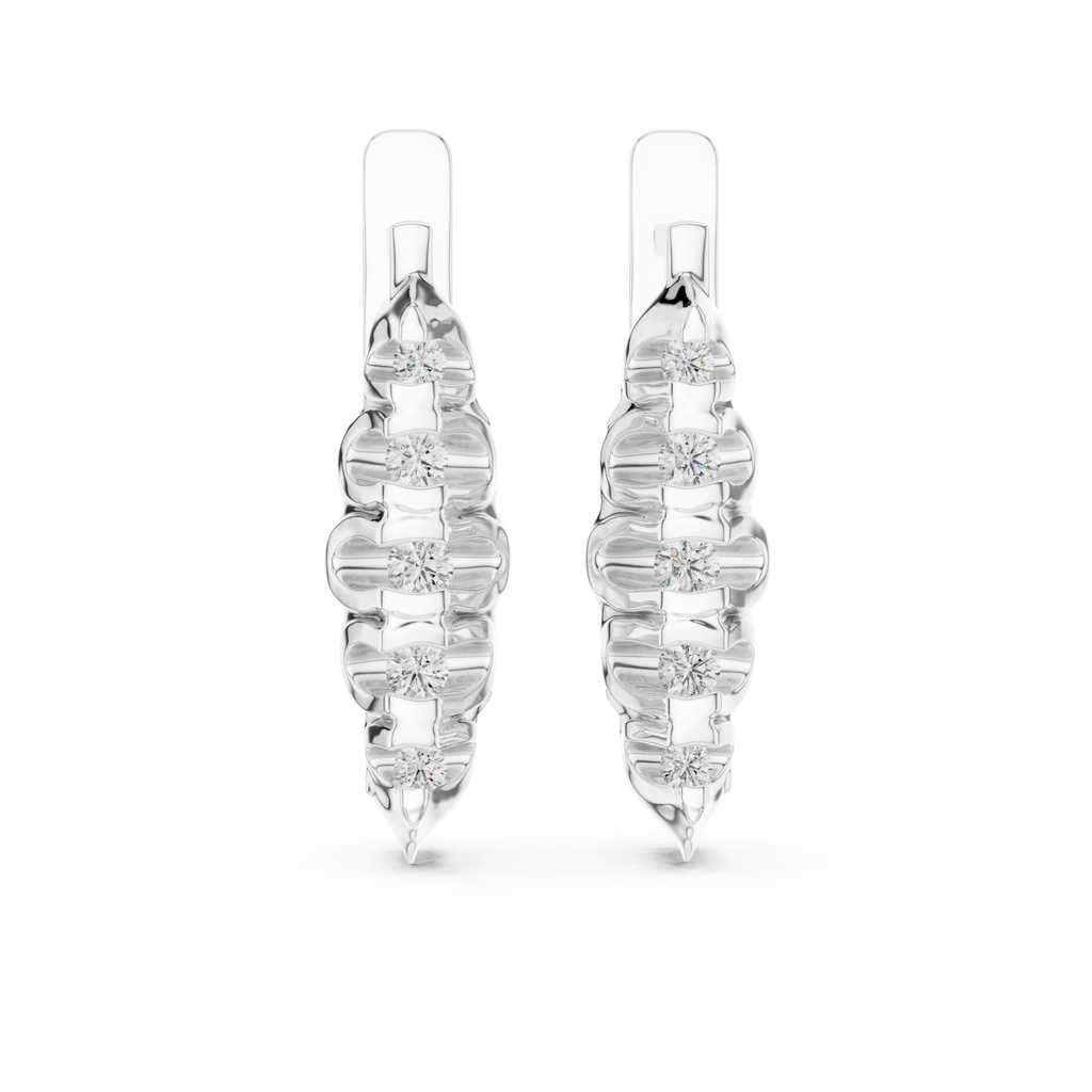 Stylish Floral Cluster Diamond Hoop Earrings | Luxury Gold Hoops for Women