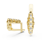 Stylish Floral Cluster Diamond Hoop Earrings | Luxury Gold Hoops for Women