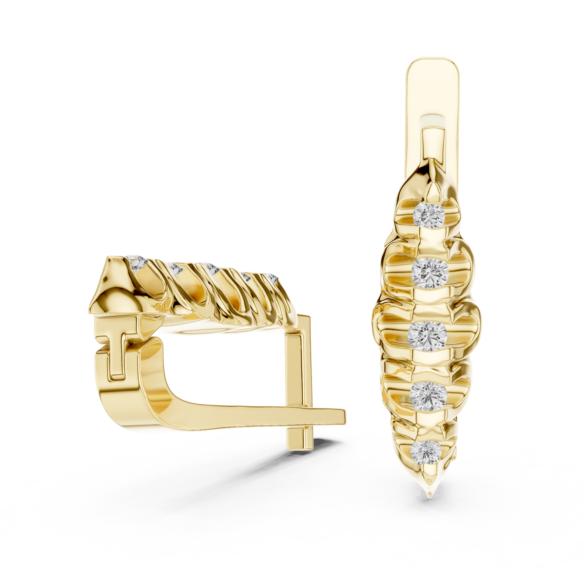 Stylish Floral Cluster Diamond Hoop Earrings | Luxury Gold Hoops for Women