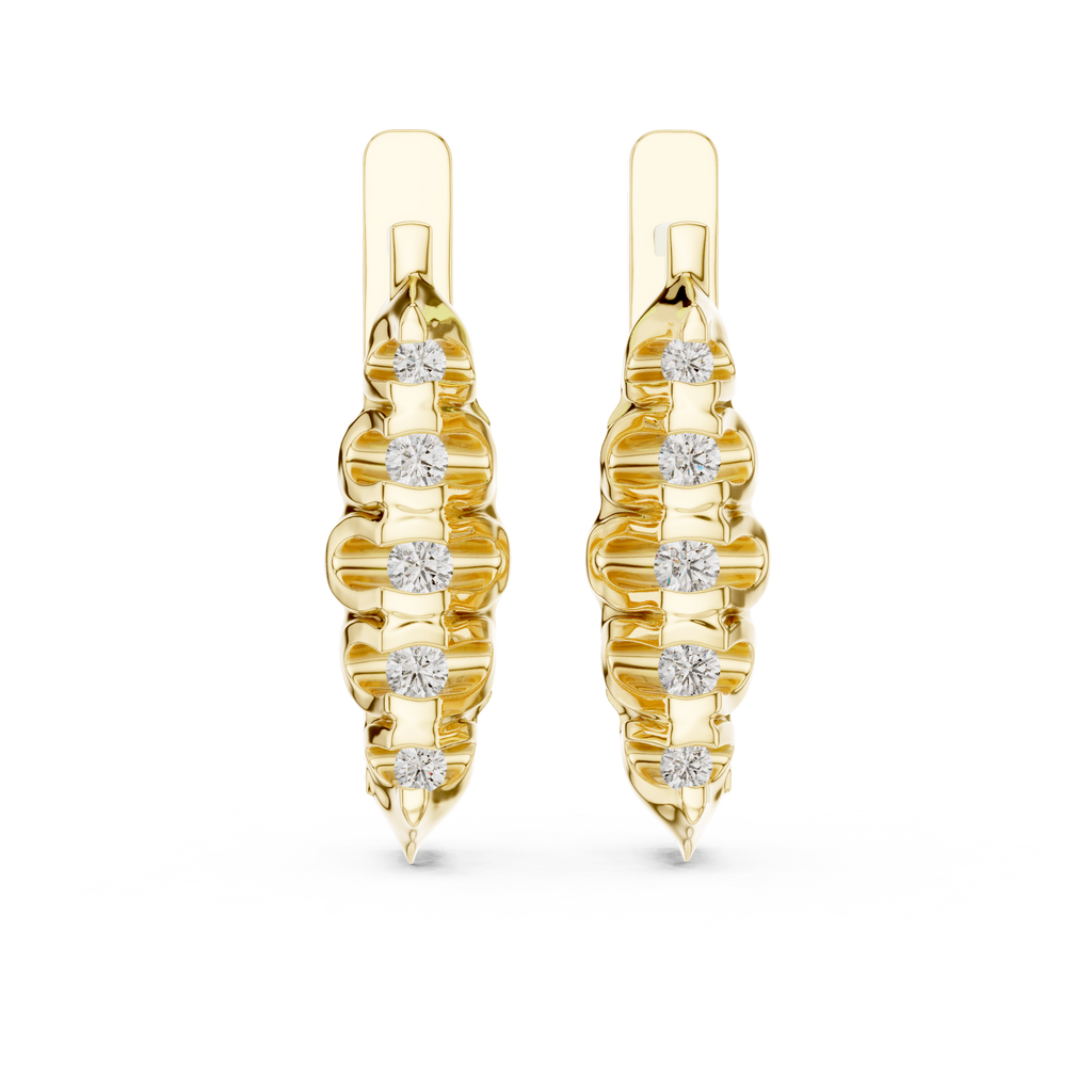 Stylish Floral Cluster Diamond Hoop Earrings | Luxury Gold Hoops for Women