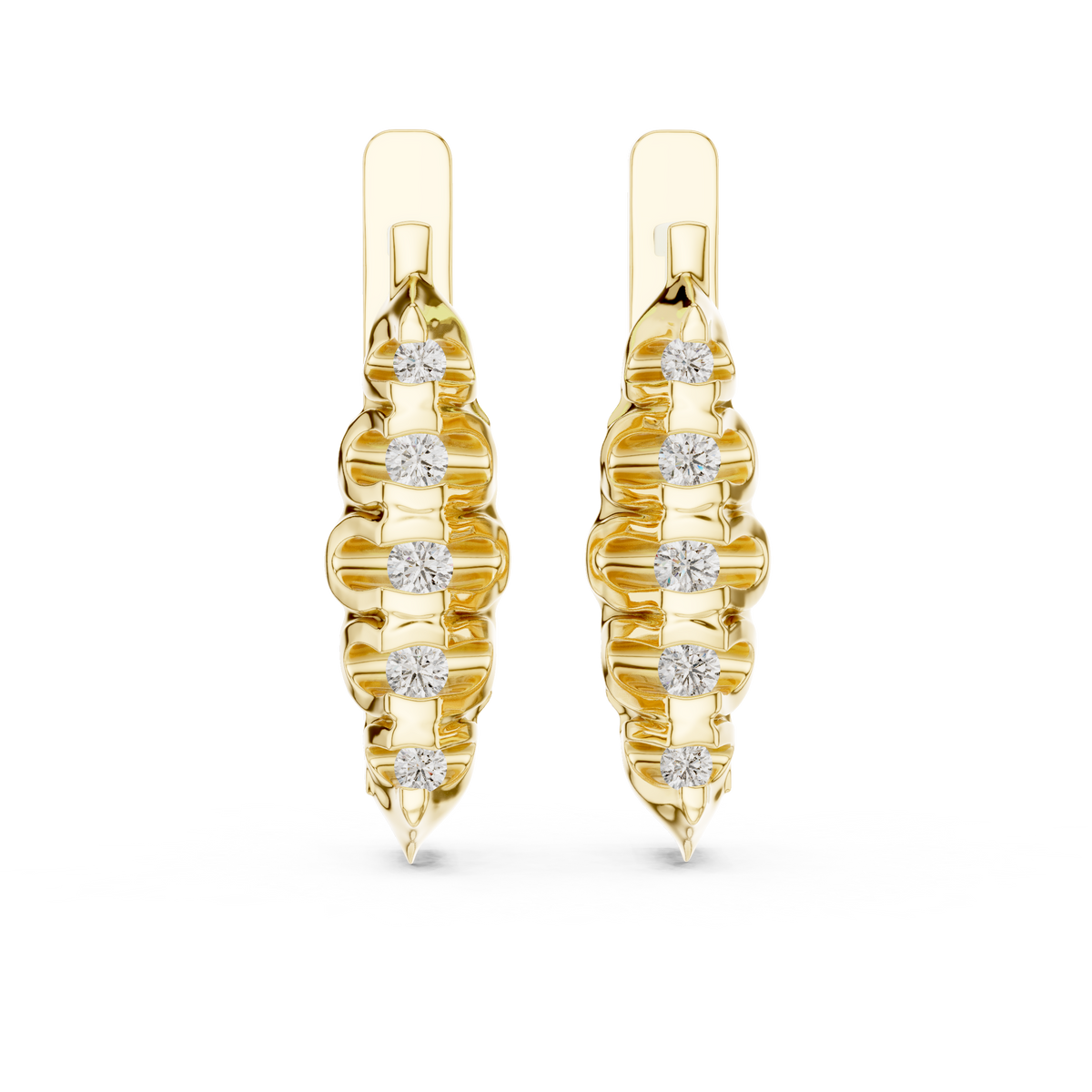 Stylish Floral Cluster Diamond Hoop Earrings | Luxury Gold Hoops for Women