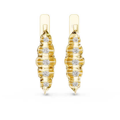 Stylish Floral Cluster Diamond Hoop Earrings | Luxury Gold Hoops for Women