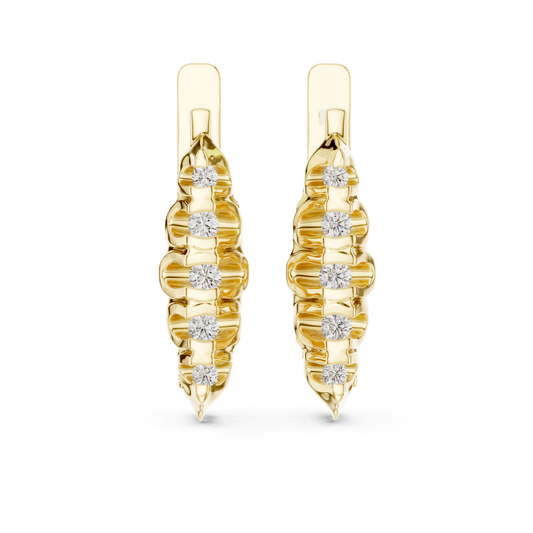 Stylish Floral Cluster Diamond Hoop Earrings | Luxury Gold Hoops for Women