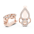 Sparkling Diamond Hoop Earrings | Floral Diamond Gold Earrings for Women